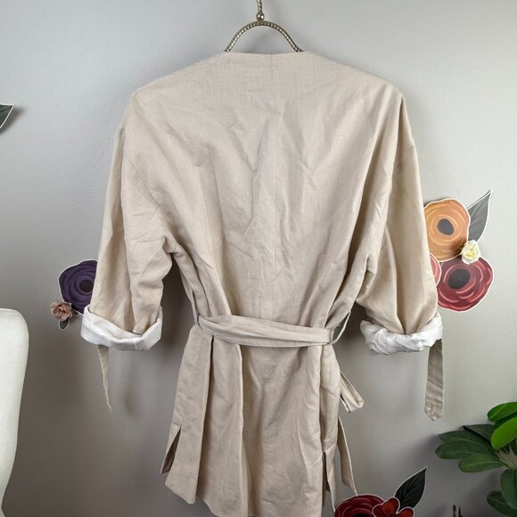 Zara Linen Blend Casual Jacket - Size - XS - Picture 2 of 4
